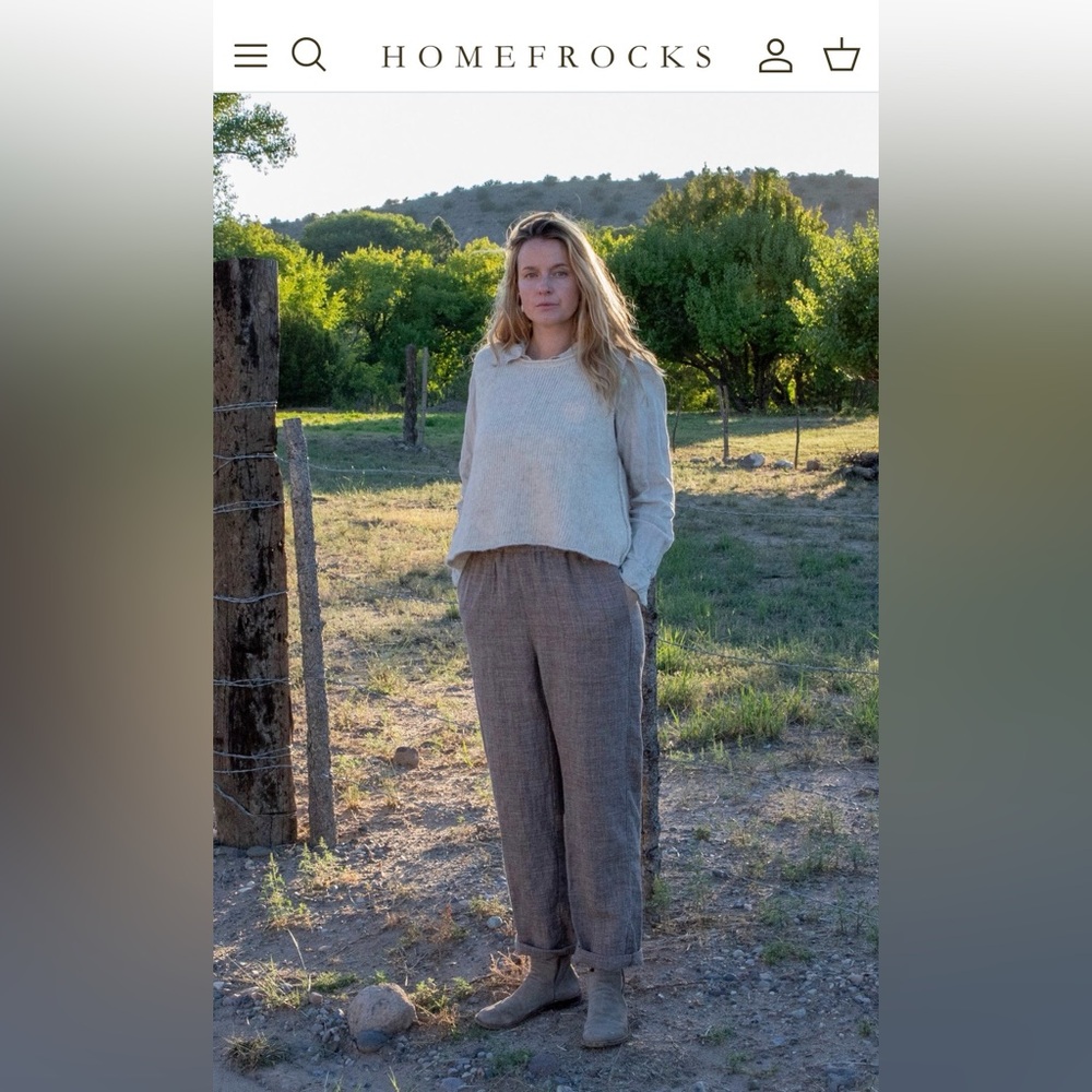 Homefrocks Open Weave Trail Pants - Linen